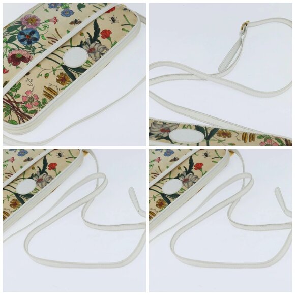 GUCCI Flora Shoulder Bag Canvas Beige Gold 004 92 0230 Auth 148945 - Picture 16 of 16